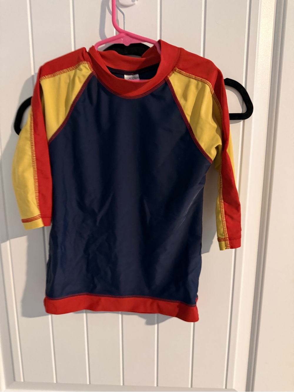 Mini Boden Colorblock Long Sleeve Rash Guard Swim Shirt Size 7-8Y